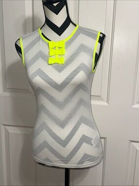 Ted Baker White Tank with Neon Yellow Trim and Bows